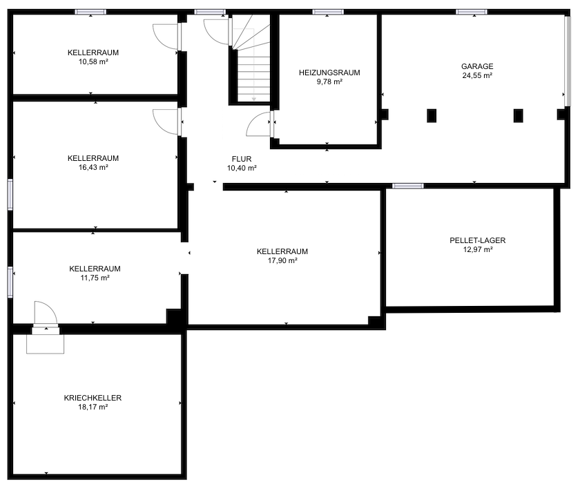 18373 Grundriss KG Bungalow Oberkail