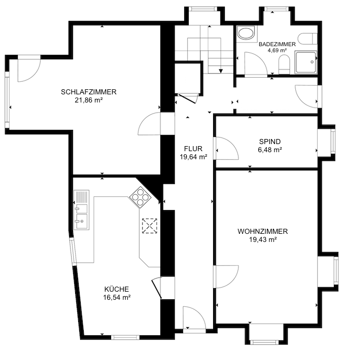 18401 Grundriss Hausnr. 21 - Erdgeschoss Haus Rockeskyll