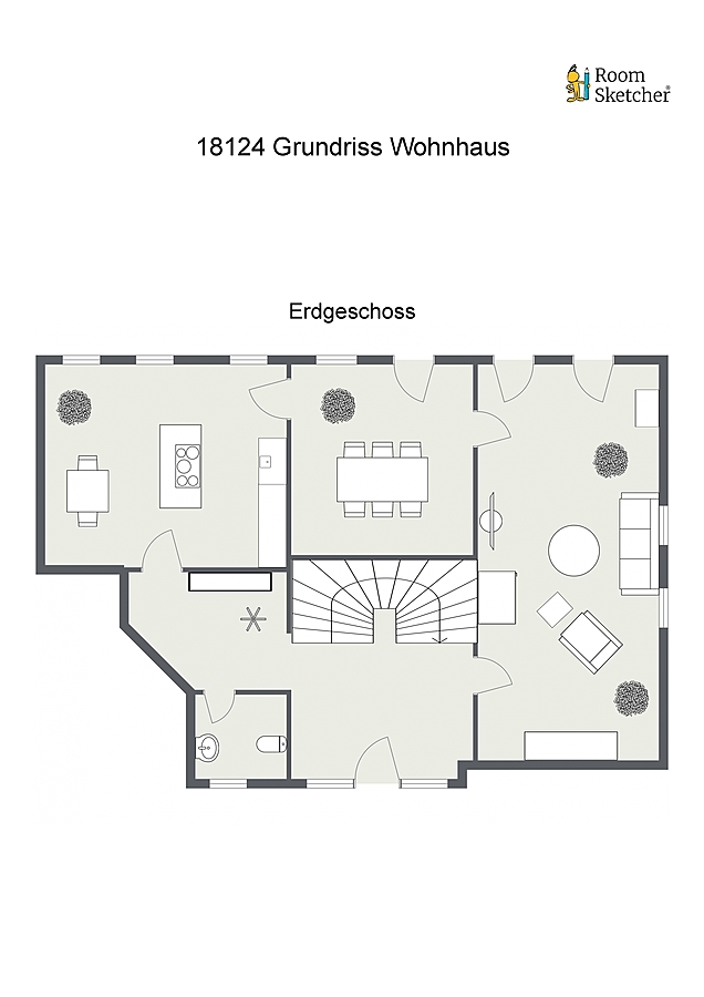 18124 Grundriss Wohnhaus - Erdgeschoss - 2D Floor Plan Einfamilienhaus Birresborn