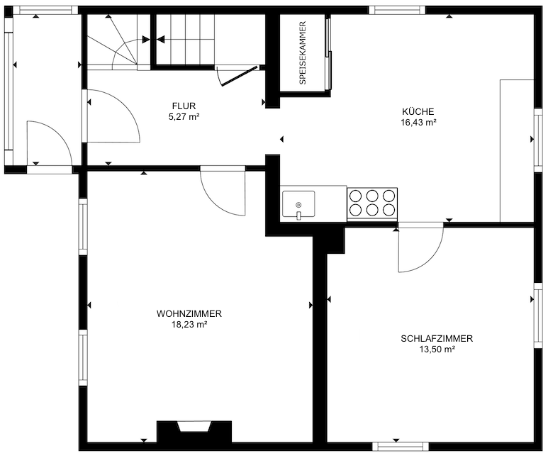 18392 Grundriss Erdgeschoss Haus Ehlenz