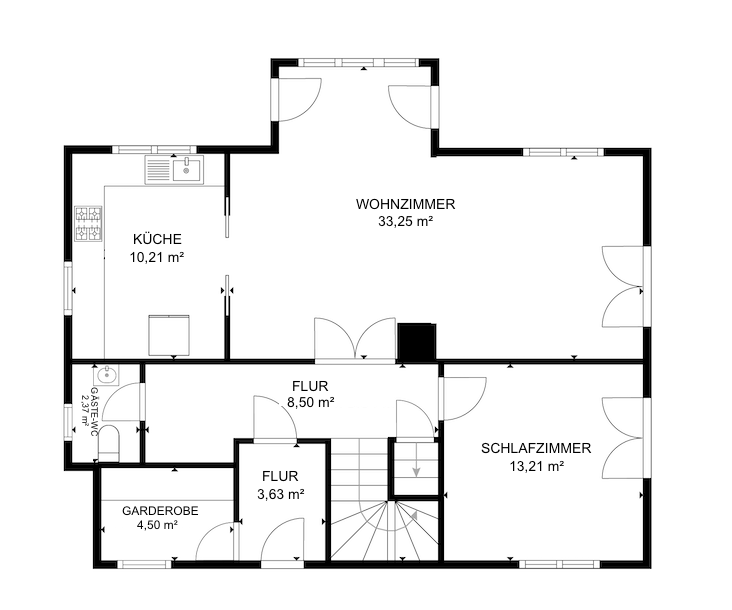 18381 Grundriss EG Einfamilienhaus Oberstadtfeld