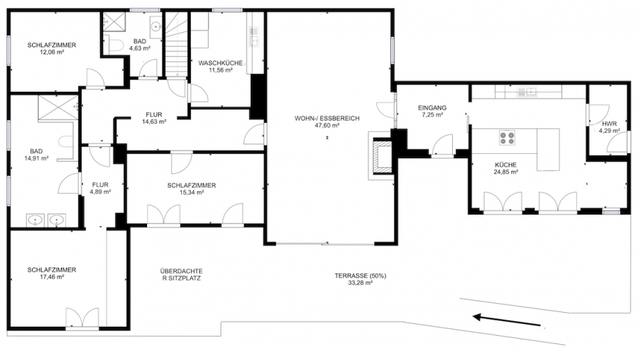 18373 Grundriss EG Bungalow Oberkail