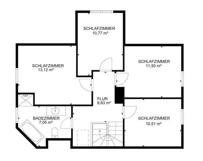 18381 Grundriss OG Einfamilienhaus Oberstadtfeld