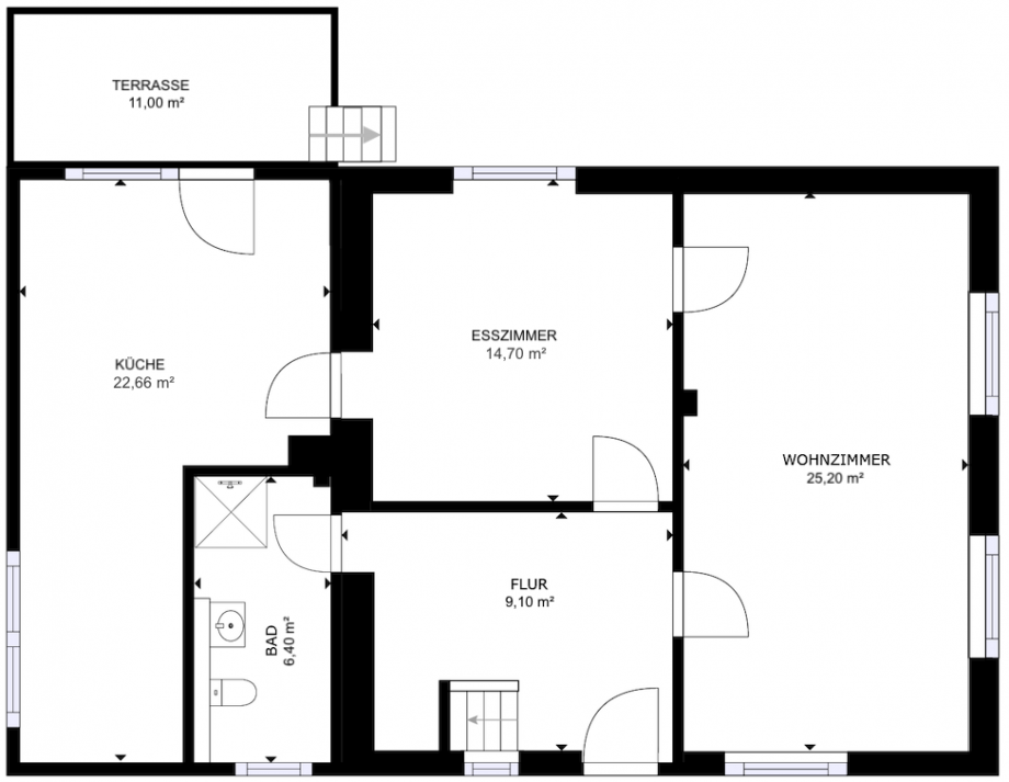 18326 Grundriss Haupthaus - EG Einfamilienhaus Pomster