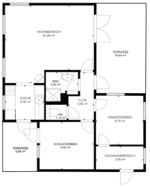 18388 Grundriss Ferienhaus im Schwedenstil im Landal Park Stadtkyll I 2 Veranden I Carport I PROVISIONSFREI