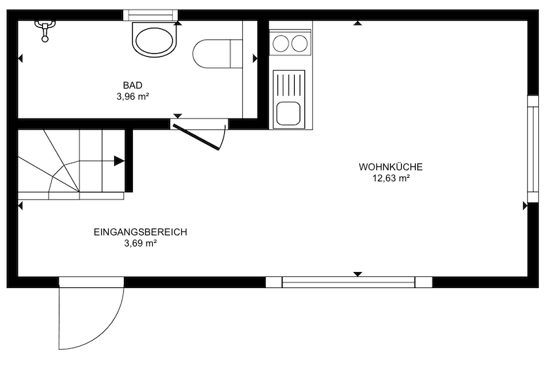 18403 Grundriss G�stehaus - EG Einfamilienhaus Diefenbach